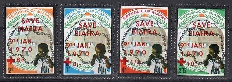 Znaczek Biafra 1970 Mi 50-53 Czyste **