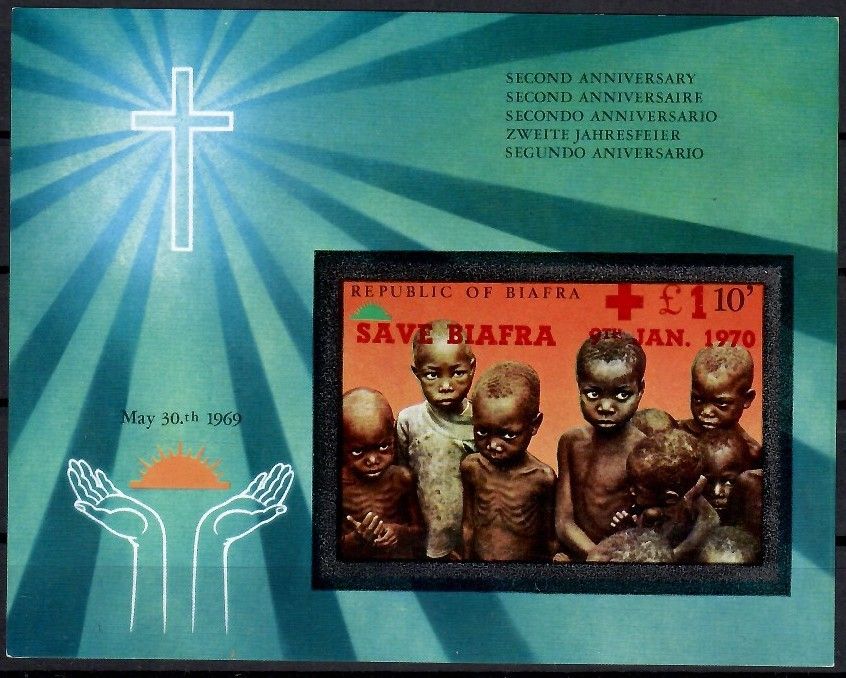 Znaczek Biafra 1970 Mi bl 4B Czyste **
