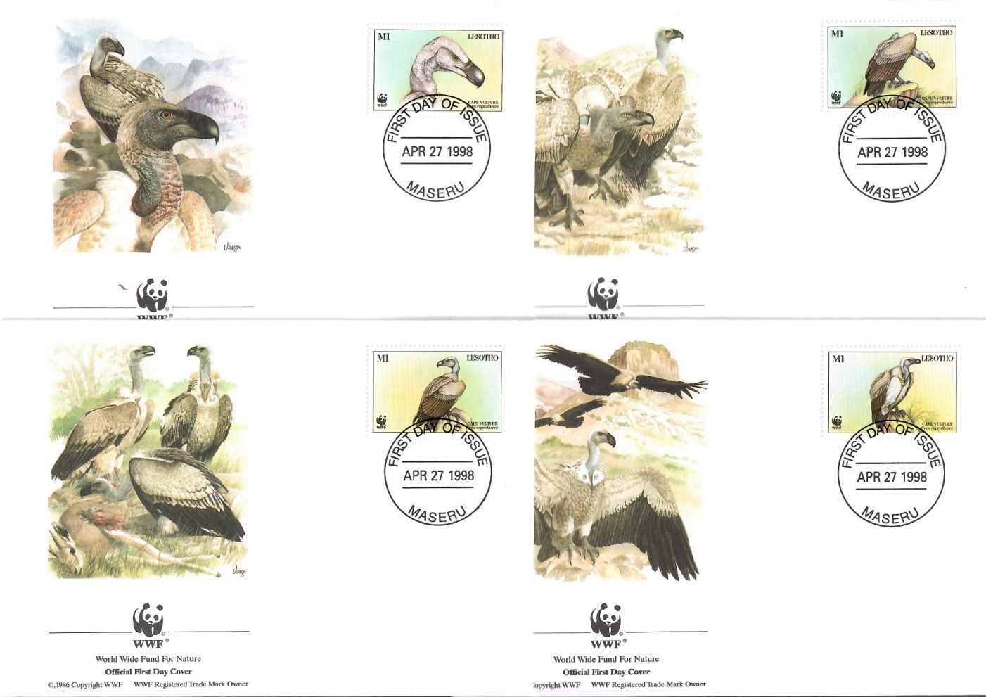 Znaczek Lesotho 1998 Mi 1276-1279 FDC