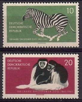 Znaczek NRD / DDR 1961 Mi 825-826 Czyste **