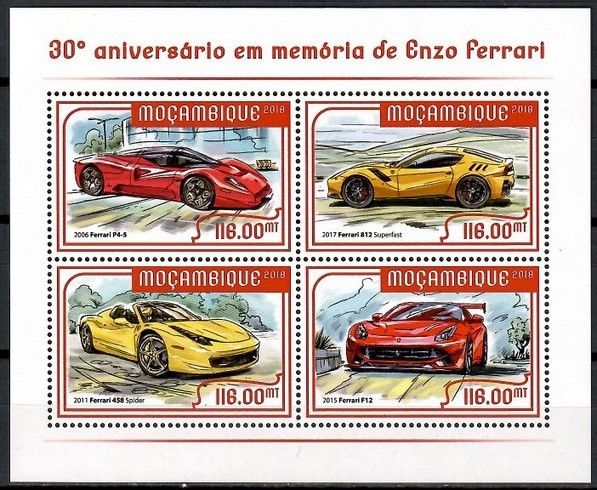 Znaczek Mozambik 2018 Mi ark 9419-9422 Czyste **