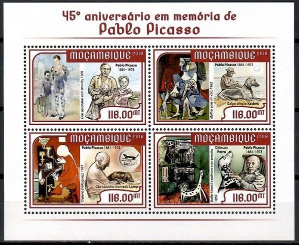 Znaczek Mozambik 2018 Mi ark 9459-9462 Czyste **