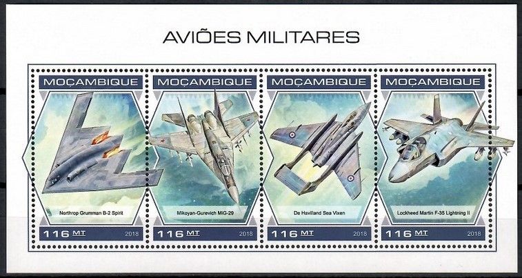 Znaczek Mozambik 2018 Mi ark 9659-9662 Czyste **