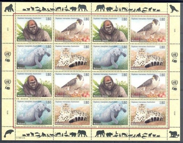 Znaczek Narody Zjednoczone Genewa 1993 Mi ark 227-230 Czyste **