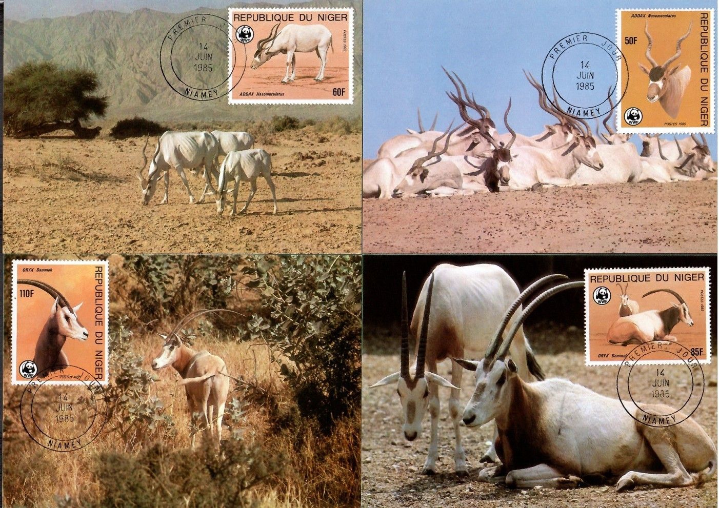 Znaczek Niger 1985 Mi 941-944 Karta Max