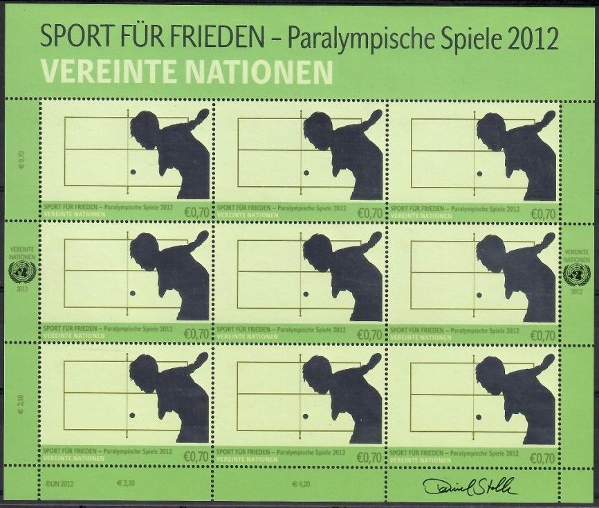 Znaczek Narody Zjednoczone Wiedeń 2012 Mi ark 755 Czyste **