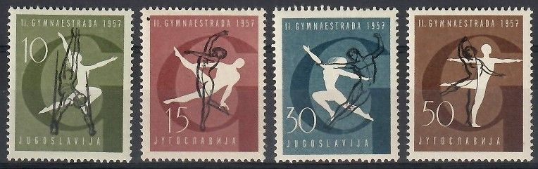 Znaczek Jugosławia 1957 Mi 823-826 Czyste **