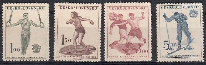 Znaczek Czechosłowacja 1951 Mi 671-674 Czyste **