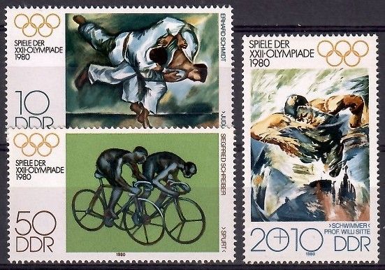 Znaczek NRD / DDR 1980 Mi 2528-2530 Czyste **