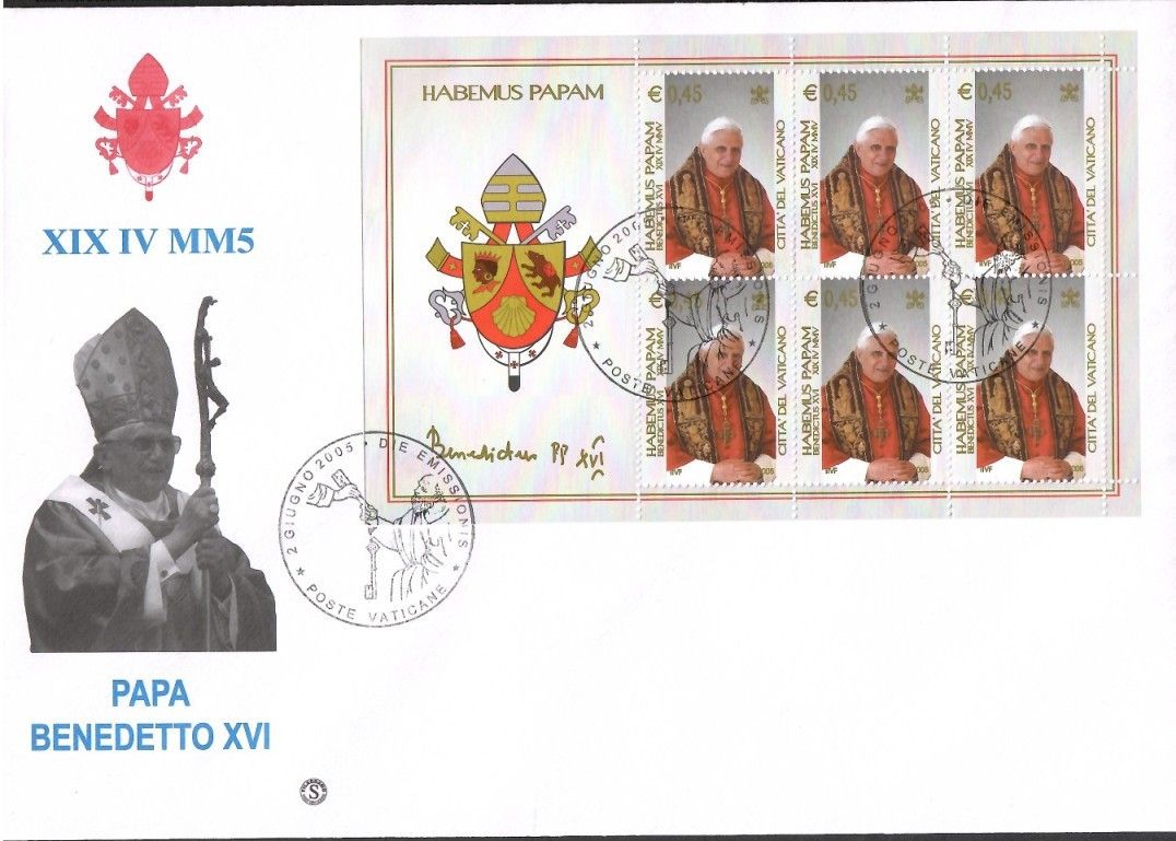 Znaczek Watykan 2005 Mi ark 1517-1519 FDC