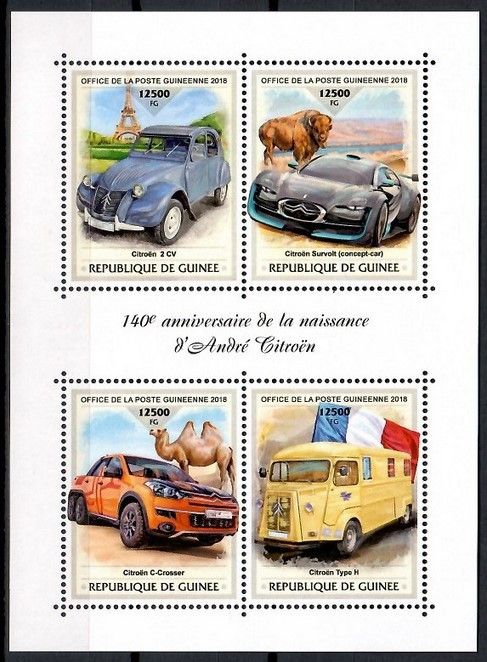 Znaczek Gwinea 2018 Mi ark 13275-13278 Czyste **