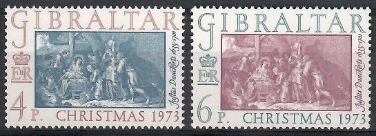 Znaczek Gibraltar 1973 Mi 306-307 Czyste **
