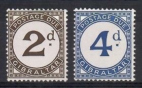 Znaczek Gibraltar 1956 Mi por 2-3 Czyste **
