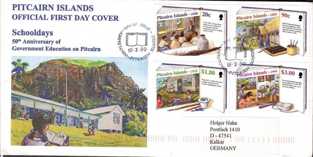 Znaczek Pitcairn 1999 Mi adr 530-533 FDC