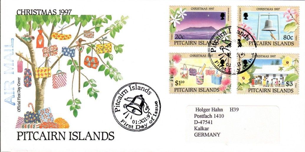 Znaczek Pitcairn 1997 Mi adr 506-509 FDC