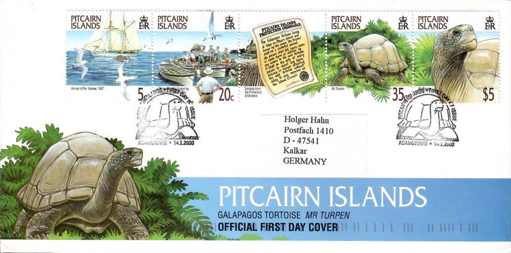 Znaczek Pitcairn 2000 Mi adr 548-551 FDC