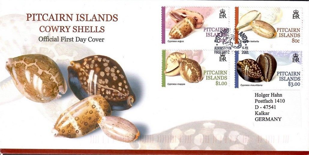 Znaczek Pitcairn 2001 Mi adr 596-599 FDC