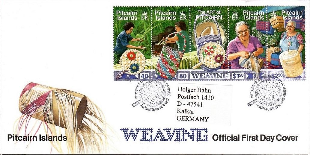 Znaczek Pitcairn 2002 Mi adr 619-622 FDC