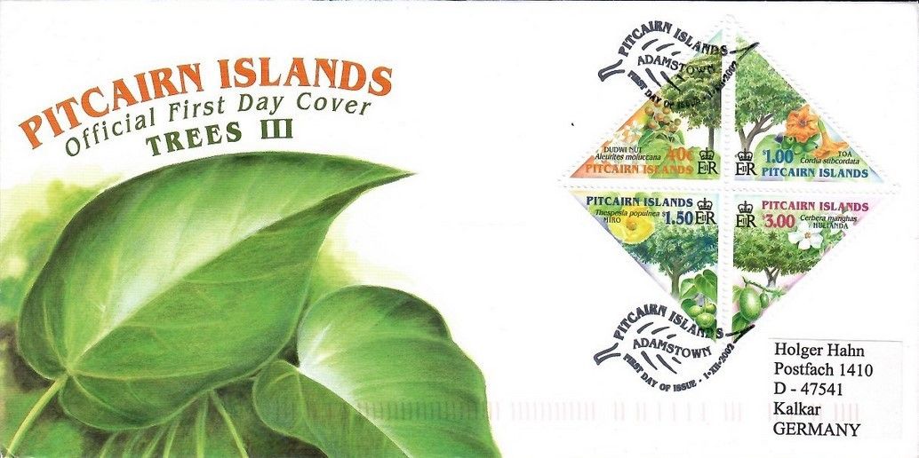 Znaczek Pitcairn 2002 Mi adr 623-626 FDC