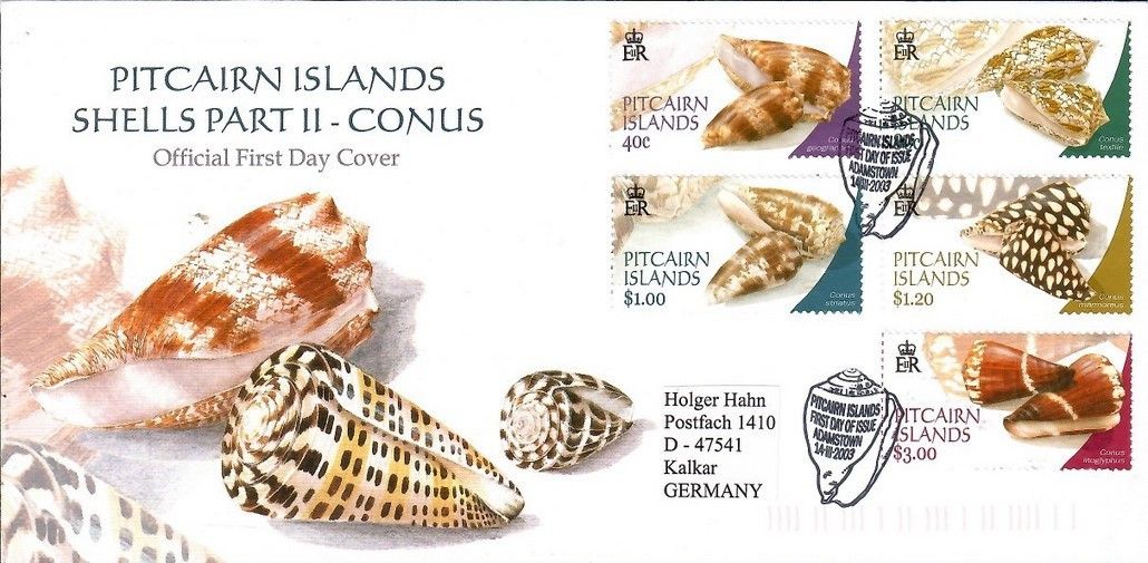 Znaczek Pitcairn 2003 Mi adr 628-632 FDC