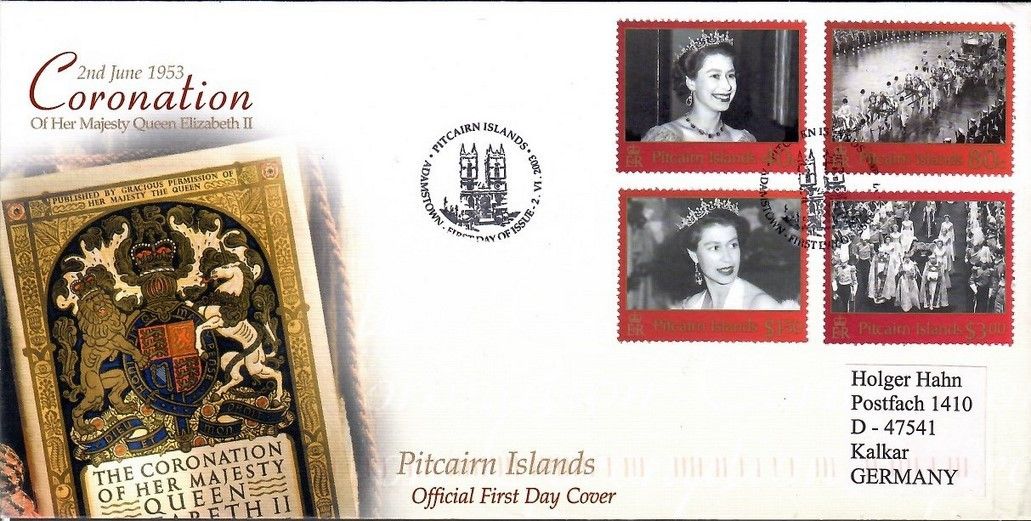Znaczek Pitcairn 2003 Mi adr 633-636 FDC