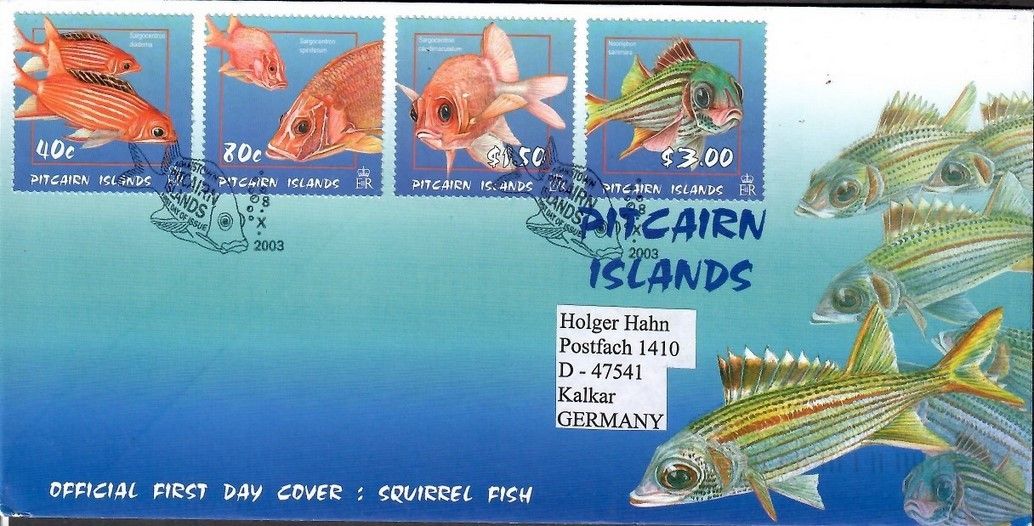 Znaczek Pitcairn 2003 Mi adr 643-646 FDC