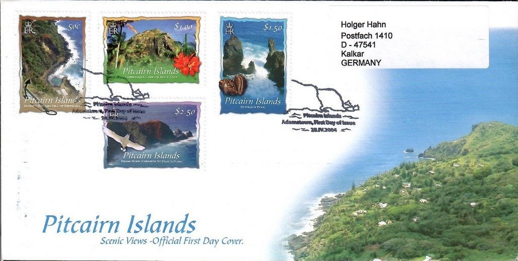 Znaczek Pitcairn 2004 Mi adr 655-658 FDC