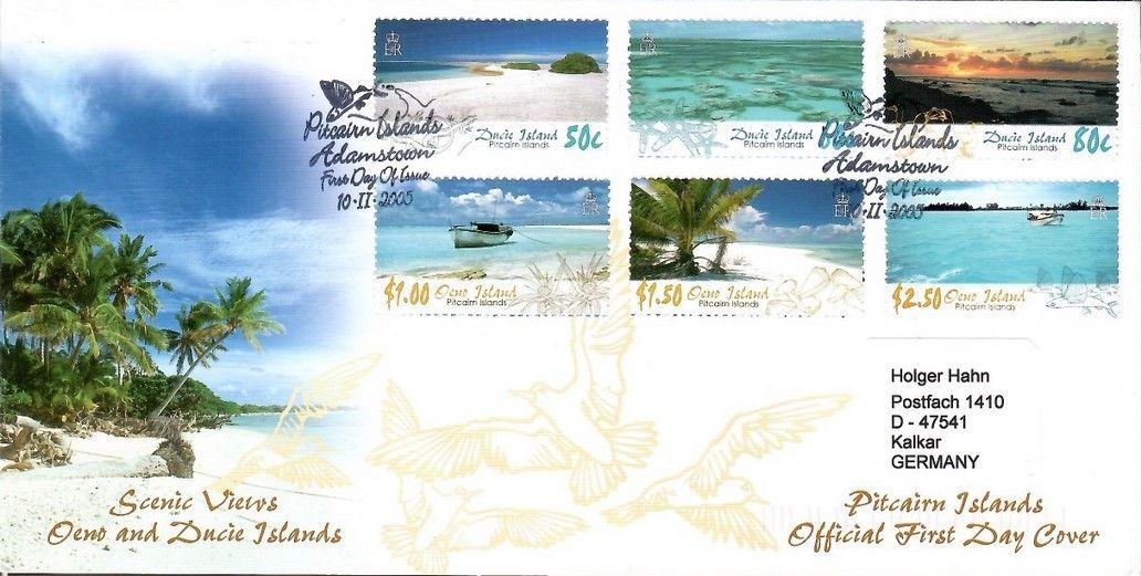 Znaczek Pitcairn 2005 Mi adr 669-674 FDC