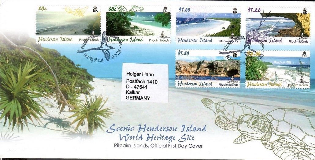 Znaczek Pitcairn 2006 Mi adr 694-699 FDC