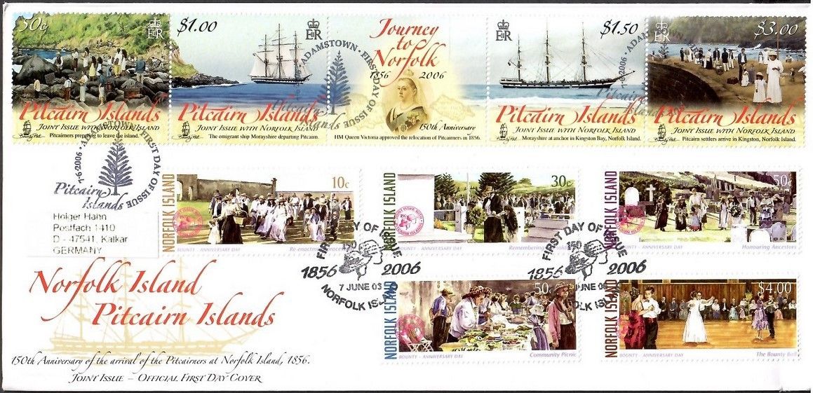 Znaczek Pitcairn 2006 Mi adr 707-710 FDC