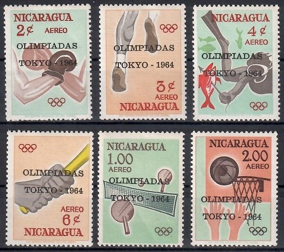 Znaczek Nikaragua 1964 Mi 1366-1371 Czyste **