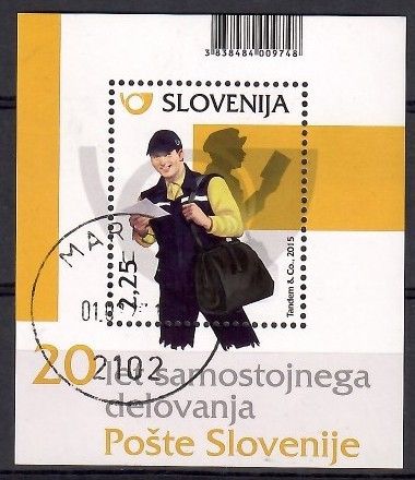 Znaczek Słowenia 2015 Mi abo bl 79 Stemplowane