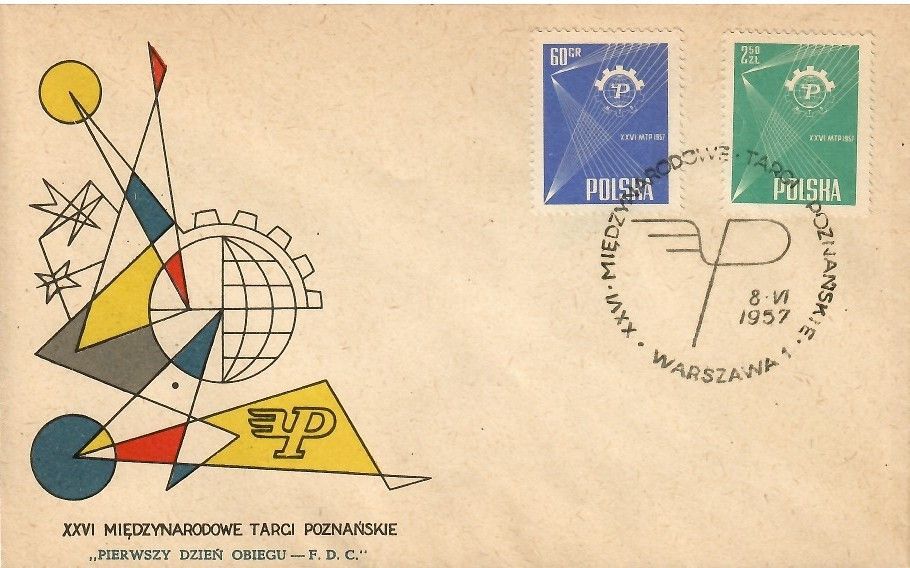 Znaczek Polska 1957 Mi 1018-1019 Fi 874-875 FDC