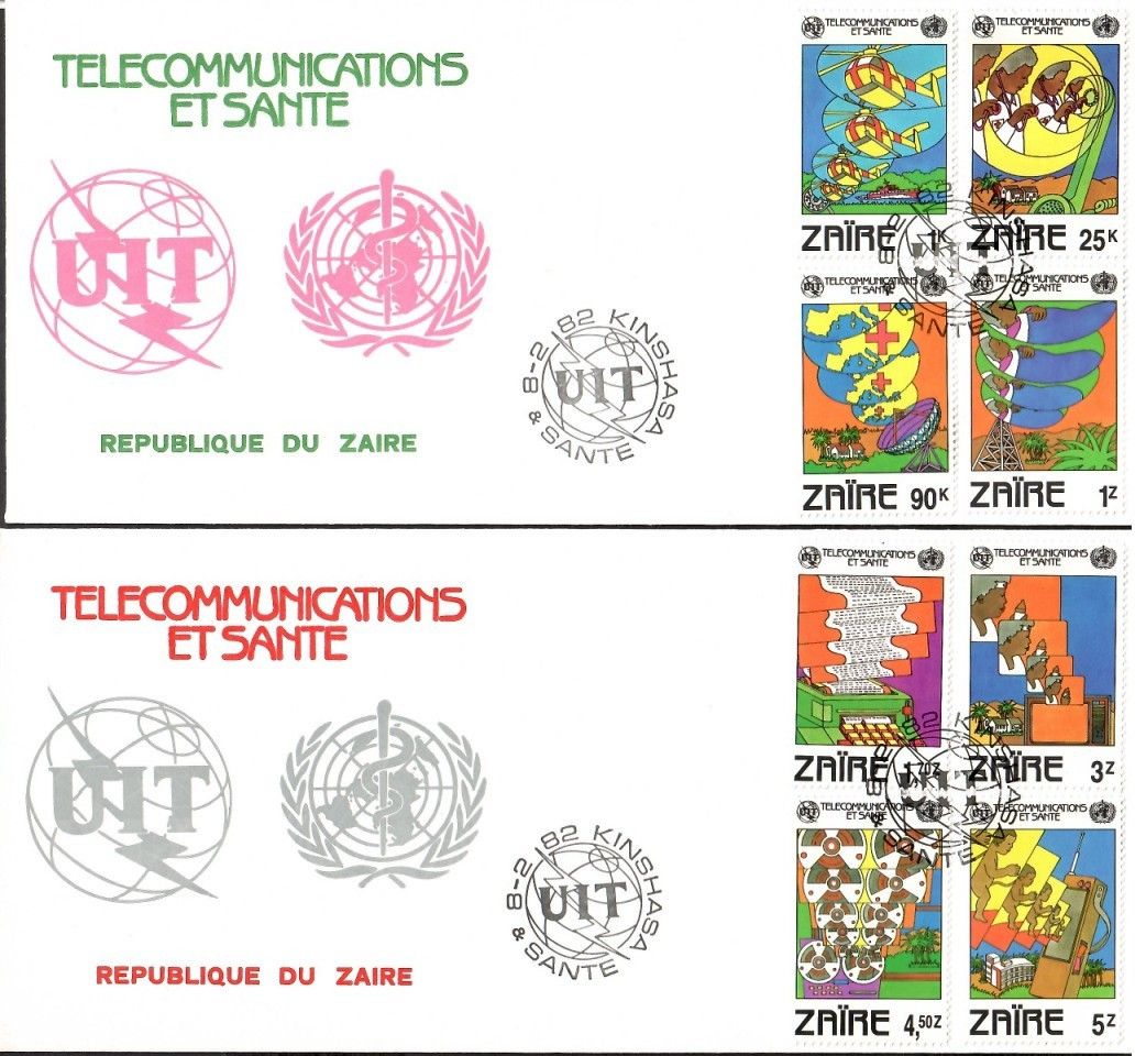 Znaczek Kongo Kinszasa / Zair 1982 Mi 747-754 FDC