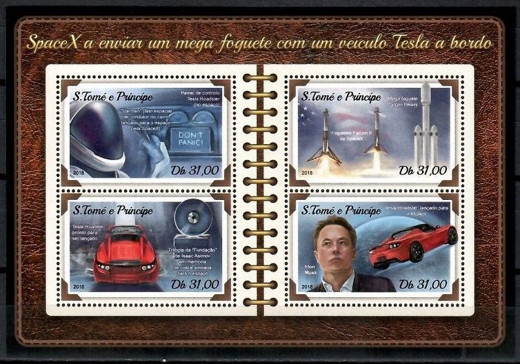 Znaczek Wyspy Św. Tomasza i Książęca 2018 Mi ark 7693-7696 Czyste **