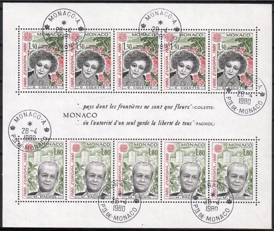 Znaczek Monako 1980 Mi abo bl 16 Stemplowane