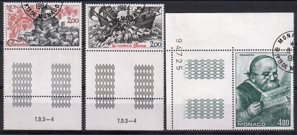 Znaczek Monako 1984 Mi abo 1667-1669 Stemplowane
