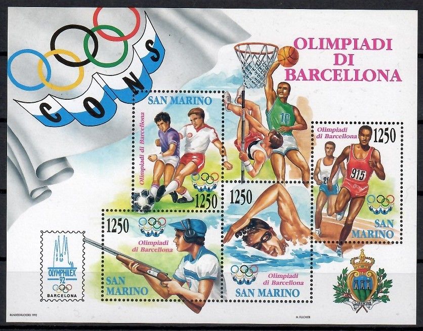 Znaczek San Marino 1992 Mi bl 15 Czyste **