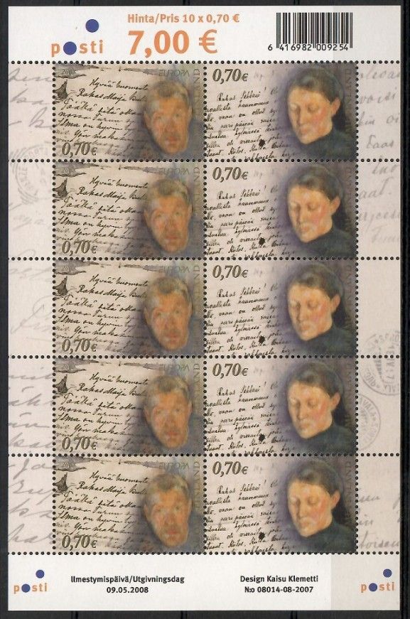 Znaczek Finlandia 2008 Mi ark 1914-1915 Czyste **