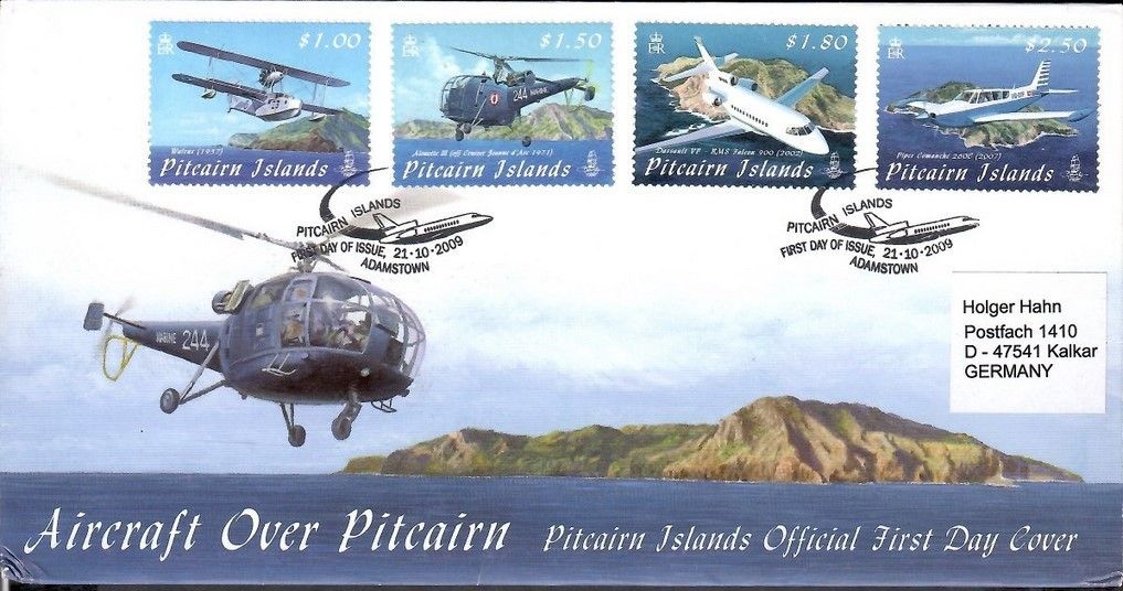 Znaczek Pitcairn 2009 Mi adr 785-788 FDC