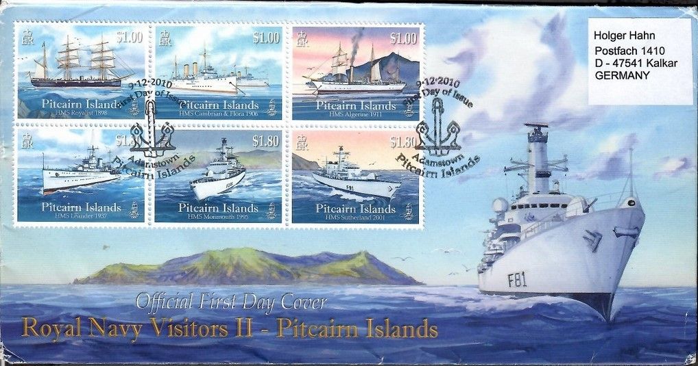 Znaczek Pitcairn 2010 Mi adr 817-822 FDC