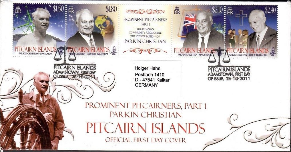 Znaczek Pitcairn 2011 Mi adr 840-843 FDC