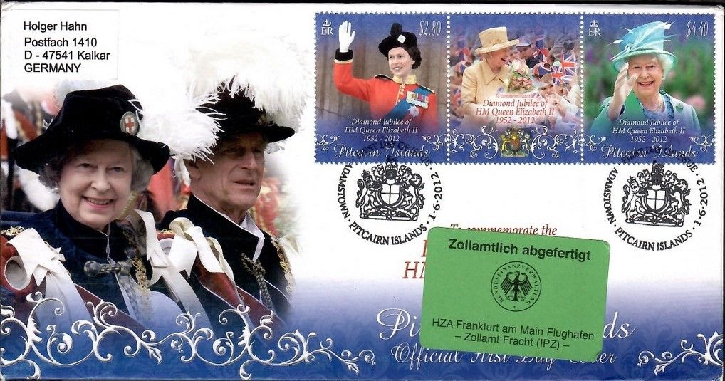Znaczek Pitcairn 2012 Mi adr 855-856 FDC