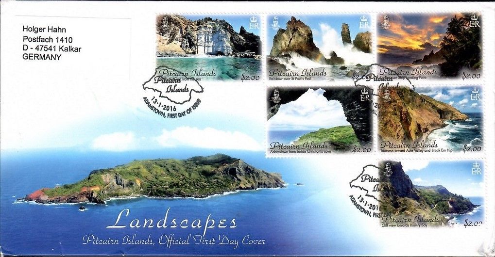 Znaczek Pitcairn 2016 Mi adr 957-962 FDC