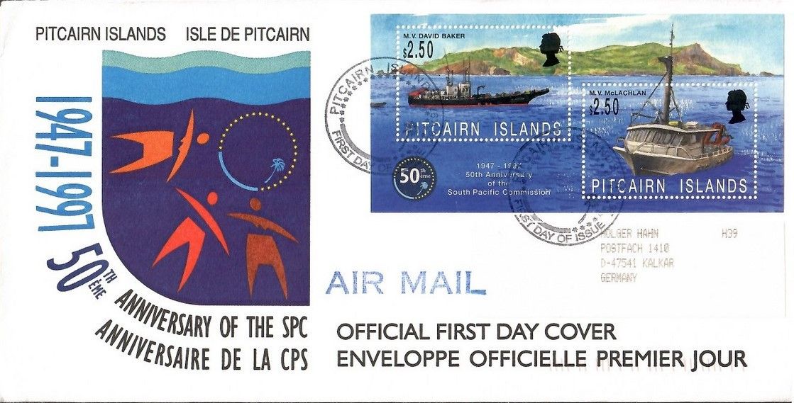 Znaczek Pitcairn 1997 Mi adr bl 19 FDC
