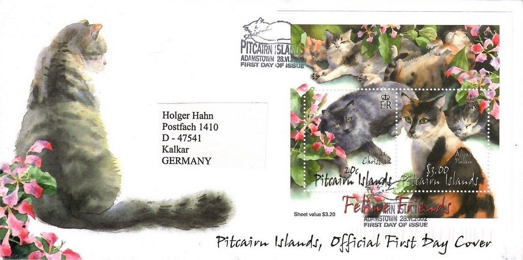 Znaczek Pitcairn 2002 Mi adr bl 30 FDC