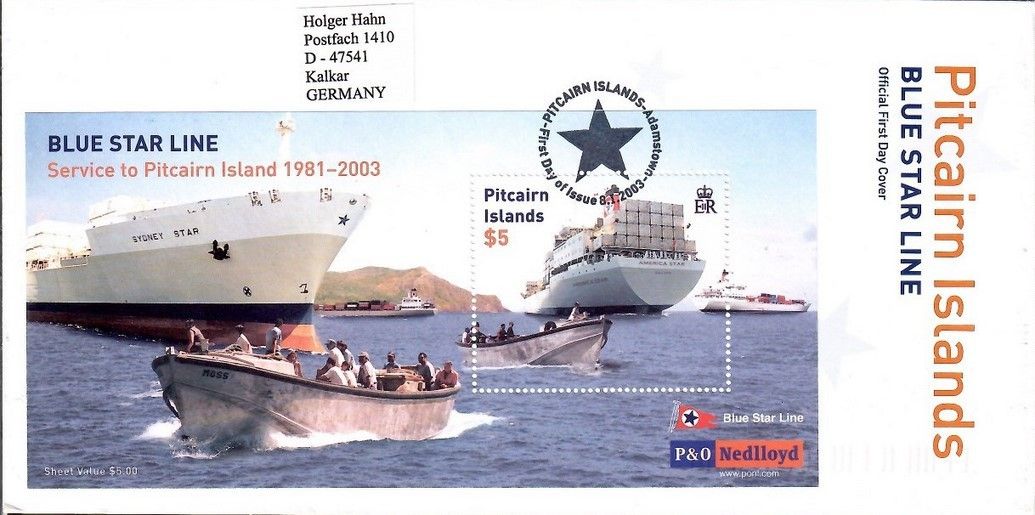 Znaczek Pitcairn 2003 Mi adr bl 32 FDC