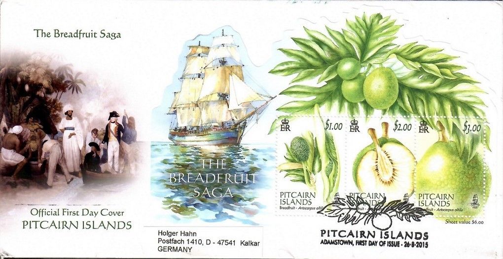 Znaczek Pitcairn 2015 Mi adr bl 69 FDC