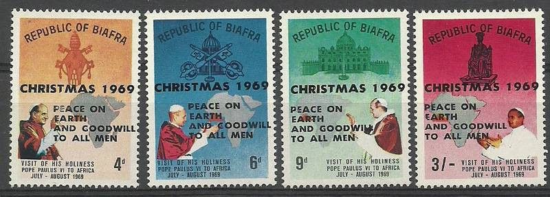 Znaczek Biafra 1969 Mi 45-48 Czyste **