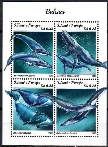 Znaczek Wyspy Św. Tomasza i Książęca 2018 Mi ark 7843-7846 Czyste **